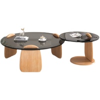 Table basse minimaliste italienne en verre trempé Style nordique pour petite maison appartement salon ensemble de meubles célébrité en ligne