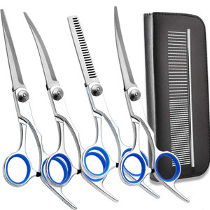 Pet Grooming Scissors Set Stainless Steel Curved <b>Thinning</b> Shears For Dog Hair Trimming Professional Grooming Tools - Product Image 1