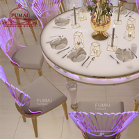 Luxuriöser Transparenter Acryl Runder Hochzeitstisch und Stühle mit LED-Beleuchtung für Events