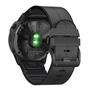 Suministro <span class=keywords><strong>directo</strong></span> de fábrica <span class=keywords><strong>Fenix</strong></span> 6 Band 22mm 5X Banda de piel de silicona 26mm Característica transpirable Hebilla de acero inoxidable para Garmin - Product Image 1