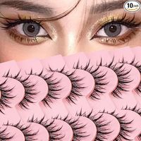 Cils personnalisables Lizi style manga et anime japonais-coréen, effet fée, aspect elfe, en cheveux synthétiques semi-faits à la main, transparents et invisibles