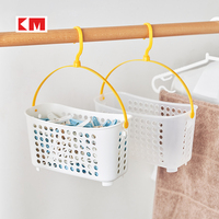 Panier de rangement mural creux en plastique KM6328 avec crochet pour salle de bain et cuisine