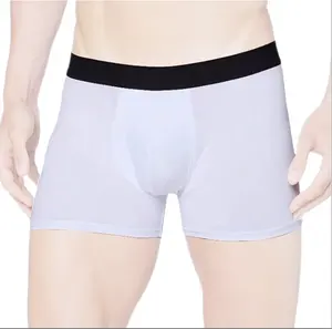 Sublimation Blank White Polyester Men Boxer Shorts With Black Soft Waistband Underwear For Valentine's Day