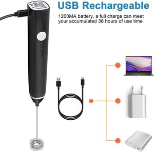 <span class=keywords><strong>Mousseur</strong></span> à lait et <span class=keywords><strong>mousseur</strong></span> à lait électrique rechargeable automatique - Product Image 2
