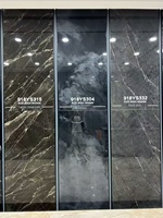 Carreaux de sol en porcelaine effet marbre pleine masse Guangdong Foshan Huanai 900x1800mm, finition noire brillante, antidérapants, épaisseur 9mm