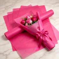Papier de soie rose personnalisé avec logo doré 17GSM, papier d'emballage pour fleurs, vêtements et chaussures