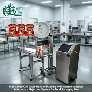 Máquinas de Marcado Láser de CO2 de Alta Velocidad con Sistema de Inspección Visual y Rechazo Automático para Líneas de Producción de Envasado de Alimentos - Product Image 2
