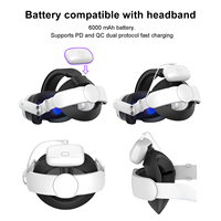 Sangle de tête confortable avec batterie 6000 mAh pour changer les accessoires de couvre-chef pour Quest 3 Head Strap elite couvre-chef Temps prolongé