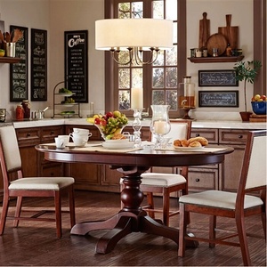 <span class=keywords><strong>Tavolo</strong></span> da Pranzo Rotondo <span class=keywords><strong>Allungabile</strong></span> in <span class=keywords><strong>Legno</strong></span> Massello con Piedistallo, Arredamento Contemporaneo Personalizzato per Sala da Pranzo - Product Image 5