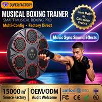 Entraîneur de boxe intelligent Bluetooth mural, 6 cibles LED musicales pour entraînement à domicile