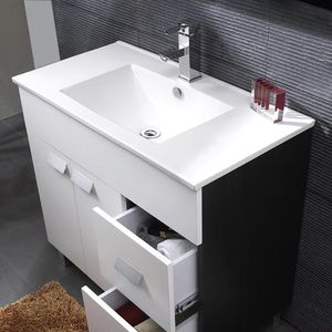 Lavabo de Cerámica Blanco Delgado de 800 mm con Certificación CUPC, Lavabo Moderno para Baño con Acabado Brillante - Product Image 5