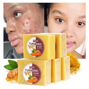 OEM Vegan Face & Body bar sapone detergente rimuovi rimozione macchie scure Scrub alla curcuma sapone per il trattamento dell'acne