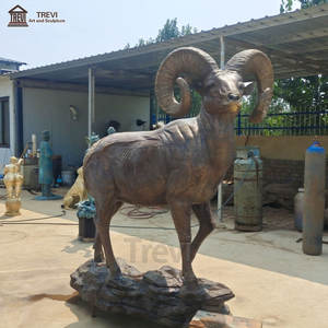 TREVI Castle Wilderness Outside Life Size Animal <span class=keywords><strong>Cabra</strong></span> Estatuas Bronce Big Horn Oveja Escultura para la venta - Product Image 5