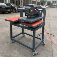 Nouvelle presse à chaud semi-automatique pneumatique à double station à glissière ascendante P mise à jour 16x24 1800W/3200W pour T-shirt