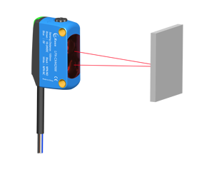 Capteur laser à réflexion diffuse série LQD avec suppression de l'arrière-plan, protection IP65, 10-30V CC, temps de réponse de 2 ms, immunisé aux couleurs - Product Image 1