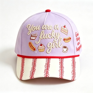 <span class=keywords><strong>Gorra</strong></span> <span class=keywords><strong>de</strong></span> Béisbol Lucky Girl con Frases Positivas, Cosas Buenas Pasando, Bordado Estético, Visera con Rayas, 6 Paneles, <span class=keywords><strong>Gorra</strong></span> <span class=keywords><strong>de</strong></span> Algodón - Product Image 3