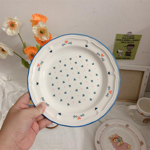 Solhui-platos de cerámica coloridos de flores pintadas, platos de cerámica Vintage <span class=keywords><strong>baratos</strong></span> <span class=keywords><strong>para</strong></span> restaurante y boda - Product Image 4