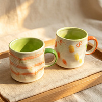 Mug à café en céramique personnalisé avec logo, motif texturé, poignée ronde, pour café, restaurant, vente au détail, vaisselle