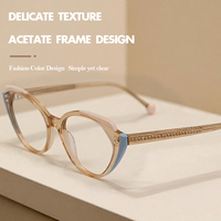 Montures optiques Fengchao Fabricant de lunettes de vue unisexe rétro tendance Montures de lunettes en acétate Montures de lunettes de style œil de chat optique tendance