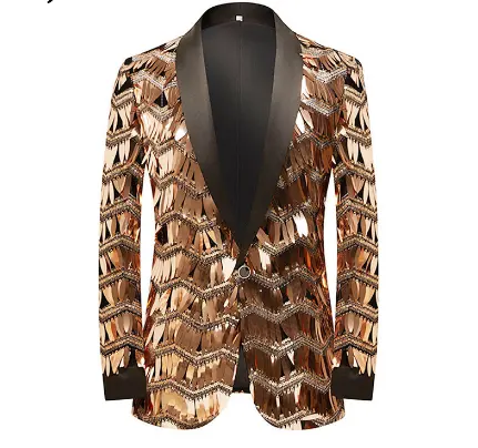 Mens casual jacket sequin design fancytop wear for men stage outfits mens wear