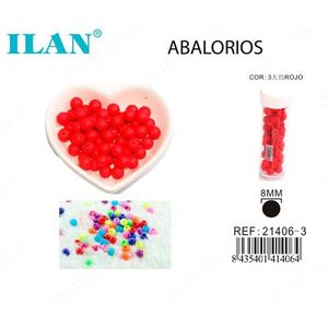 Perline rotonde rosse ILAN da 8 mm per la creazione di gioielli - Product Image 1