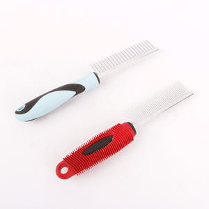 ML Footprint Non-slip Handle Pet Grooming Comb Steel Wide and Fine Tooth Comb High Quality Stainless Steel Lice Comb