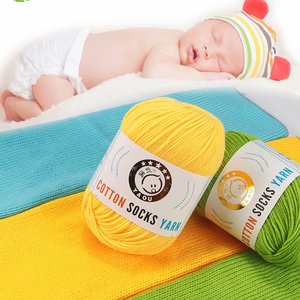 Trois plis Super doux lait <span class=keywords><strong>coton</strong></span> mélangé fil moyen-fin pour bricolage tricot à la main teint pour chapeaux écharpes couvertures poupées hauts bébés - Product Image 4