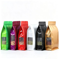 Sacs à fermeture éclair colorés, en plastique, à fond plat, avec huit soudures latérales, refermables, de qualité supérieure