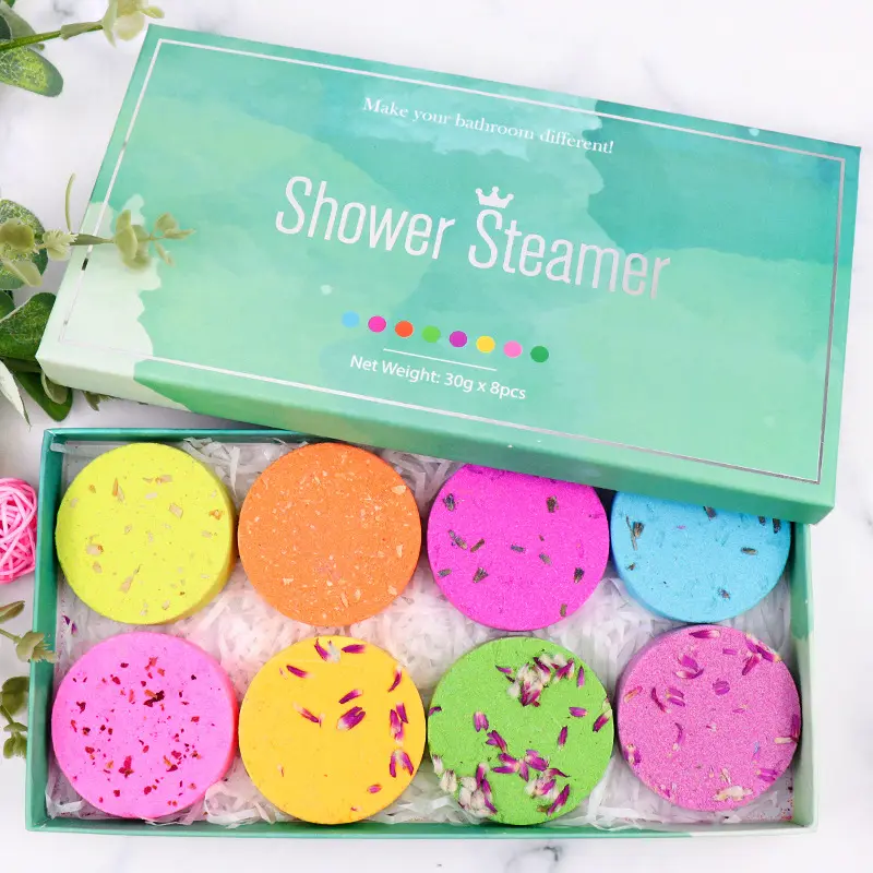 Wholesale Natural Organic Shower Steamers Christmas SPA Gift Aromatherapy Bath Bomb for Shower