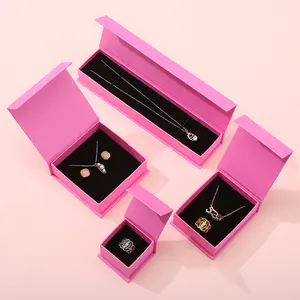 Personalized Ring Necklace Jewelry ero Hot Pink Jewelry Box Packaging for Small Businesses