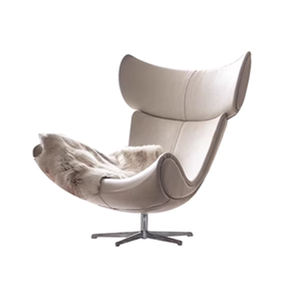 Sillón de Ocio Nordic Snail Imola, Sillón Giratorio Individual de Cuero Genuino, Sofá Perezoso para Sala de Estar o Balcón, Estilo Influencer - Product Image 5