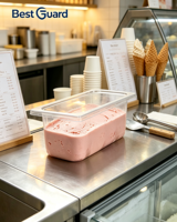 Meilleur emballage alimentaire en PP de qualité alimentaire, plateau blister de 2 mm d'épaisseur, conteneur en plastique transparent jetable de 5 L pour crème glacée