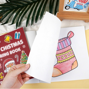 كتب نشاط تلوين الكرتون عالية الجودة مع 40 ورقة كتب تلوين عيد الميلاد المجيد مربوطة - Product Image 5