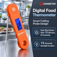 Thermomètre alimentaire numérique pliable avec écran rétroéclairé ° C/ ° Interrupteur F avec arrêt automatique pour la cuisine