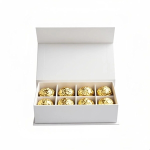 Wholesale Factory Custom Food Packing Box Paper Insert Cardboard <b>Black</b> White Chocolate Magnetic Lid Packaging <b>Gift</b> <b>Boxes</b> - Product Image 3