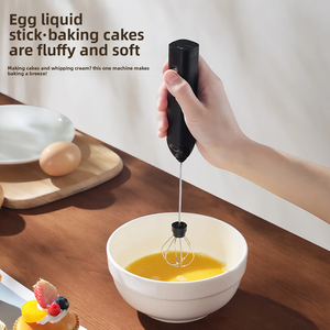 เครื่องทำฟองนมไฟฟ้าแบตเตอรี่สแตนเลส304 PP มือถือ USB ชาร์จไฟได้เครื่องตีไข่และตีไข่ - Product Image 5