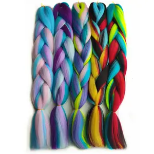 Pervado Hair New Blend Candy Color 24 "100グラムJumbo Braiding Hair Extensions Wholesale Crochet PreストレッチBraids Bulk