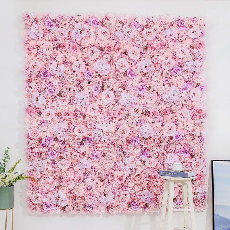 Perfecto de rosa de seda paneles florales Artificial gigante Pared de <span class=keywords><strong>flores</strong></span> para boda fiesta bebé ducha telón de fondo Pared de peluquería Decoración