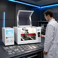 Mini découpeuse laser intelligente 4040 avec axe Z à évitement automatique, découpe rapide et stable du métal, avec tête laser Ruida ou Au3Tech et servomoteur Leadshine