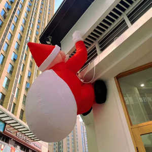 Bingo Factory Wholesale Outdoor Xmas Led Inflatable Decorative <strong>Climbing</strong> Wall Christmas Santa Claus for Building - Product Image 4