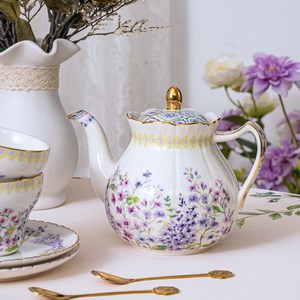 Ensemble de théière en céramique de style français, tasse à café et soucoupe, ensemble de luxe pour le thé de l'après-midi - Product Image 6