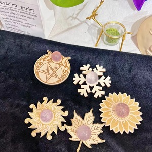 5 Buah Per Set Stan Kayu Ukuran Berbeda untuk Bola Kristal Rak Pajangan Duduk Artefak Braket Bola Mini Kayu - Product Image 5