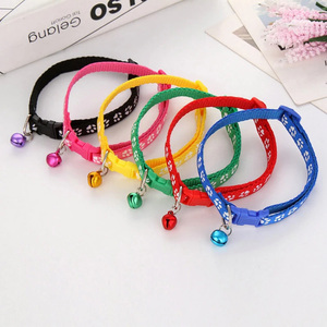 Collier pour chien et chat en nylon écologique personnalisé avec logo de marque, motif empreinte de patte de chat, style classique/moderne, coloré, vente en gros - Product Image 4