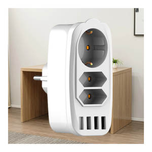 Diseño multifuncional tipo UE, <span class=keywords><strong>3</strong></span> salidas de la UE, tira de alimentación, 4 enchufes USB, cubo extensor de alimentación con adaptador de pared, enchufes y enchufes - Product Image 2