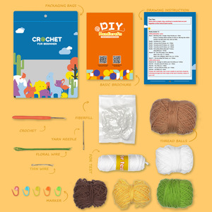 Kit de crochet <span class=keywords><strong>pour</strong></span> débutants, ensemble de crochet de fleur de rose, kit complet de démarrage de crochet <span class=keywords><strong>pour</strong></span> adultes - Product Image 2