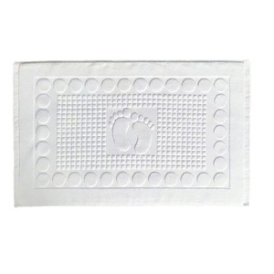 Tapis de sol en coton pur absorbant et épaissi 50x80cm, avec support en fibre de polyester antidérapant, tissé jacquard coloré, impression de logo, pour hôtel - Product Image 5