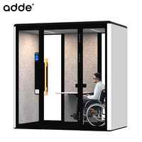 Cabine de réunion insonorisée pour bureau, poste de travail silencieux, station de travail accessible, cabine téléphonique acoustique sans obstacle pour fauteuil roulant