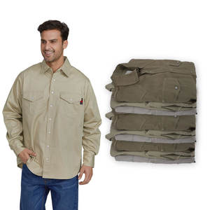 Chemise de travail en coton et nylon ignifuge, tailles M, L, XL, gris foncé kaki, vêtements de sécurité résistants aux arcs électriques pour les travailleurs - Product Image 2