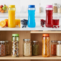 Bouteille préforme en PET de qualité alimentaire, écologique, à large ouverture, pour boissons et aliments, couleur rose, 500 ml, 1000 ml, 38 mm, 53 mm, 63 mm, 70 mm, 82 mm
