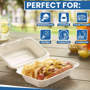 Boîte à Lunch en plastique, 100% hermétiques écologiques à emporter, récipients jetables pour le sucre ou la baguette - Product Image 3